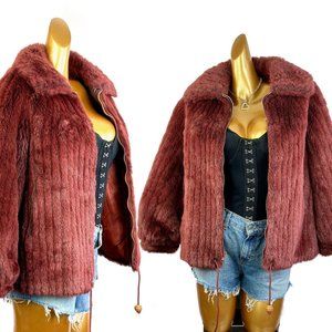 Vintage Maroon Teddy Jacket